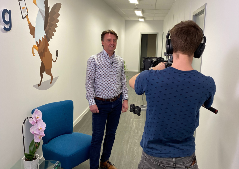 Kanal Z interviewing Didier Stickens at Coteng